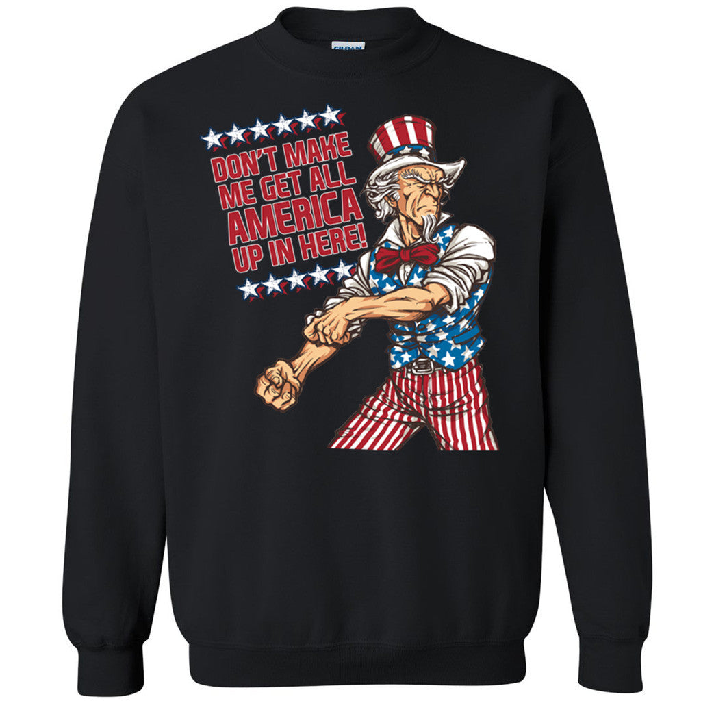 Uncle Sam America Up In Here Unisex Crewneck Patriotic 4th Of July Sweatshirt - Zexpa Apparel