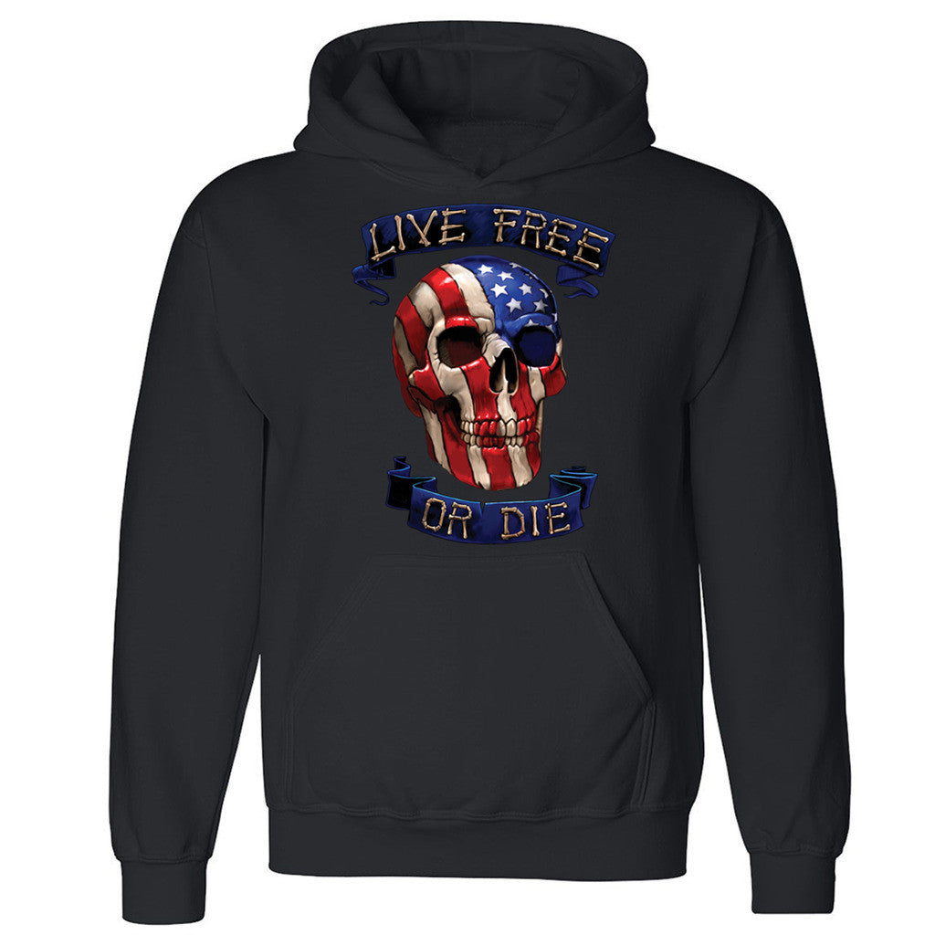 Zexpa Apparelâ„¢ Live Free Or Die Unisex Hoodie Patriotic 4th Fourth Of July Hooded Sweatshirt