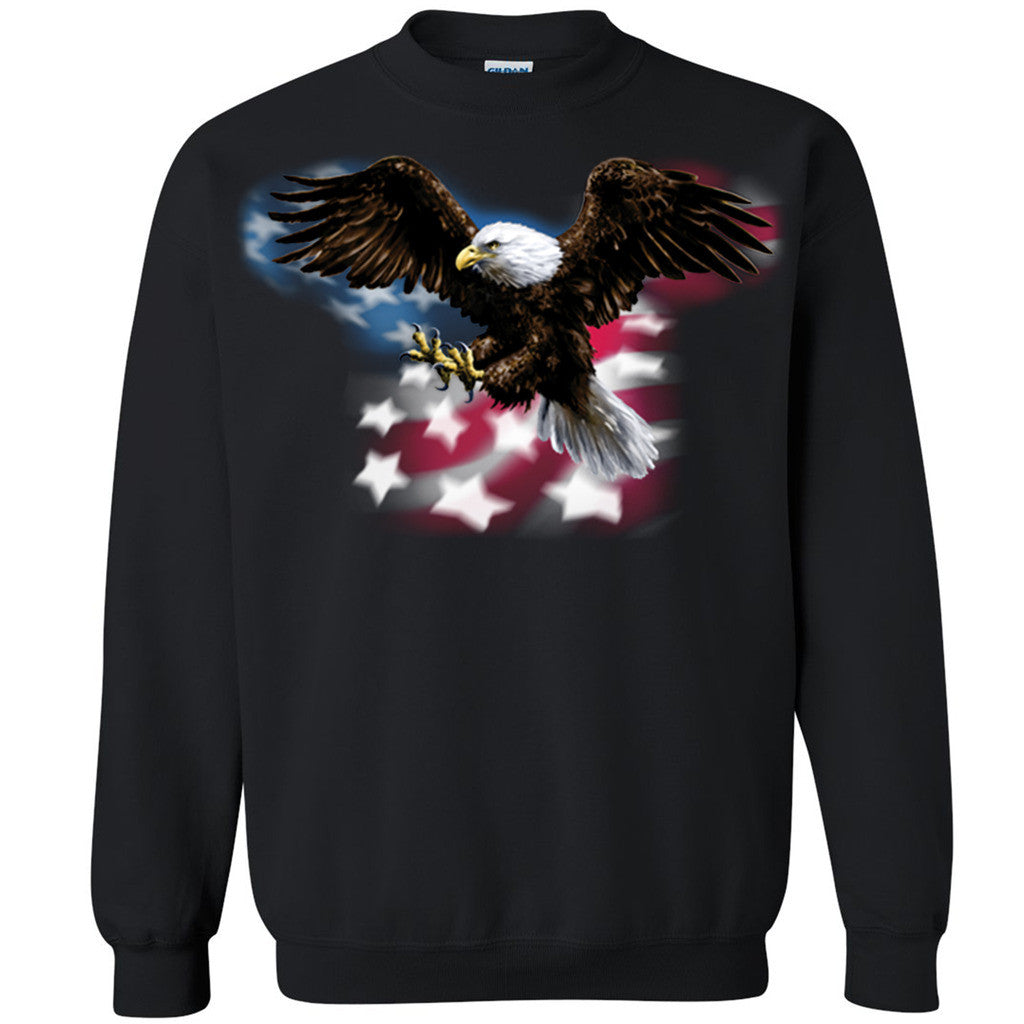 Flying American Eagle Unisex Crewneck Patriotic 4th Fourth Of July Sweatshirt - Zexpa Apparel
