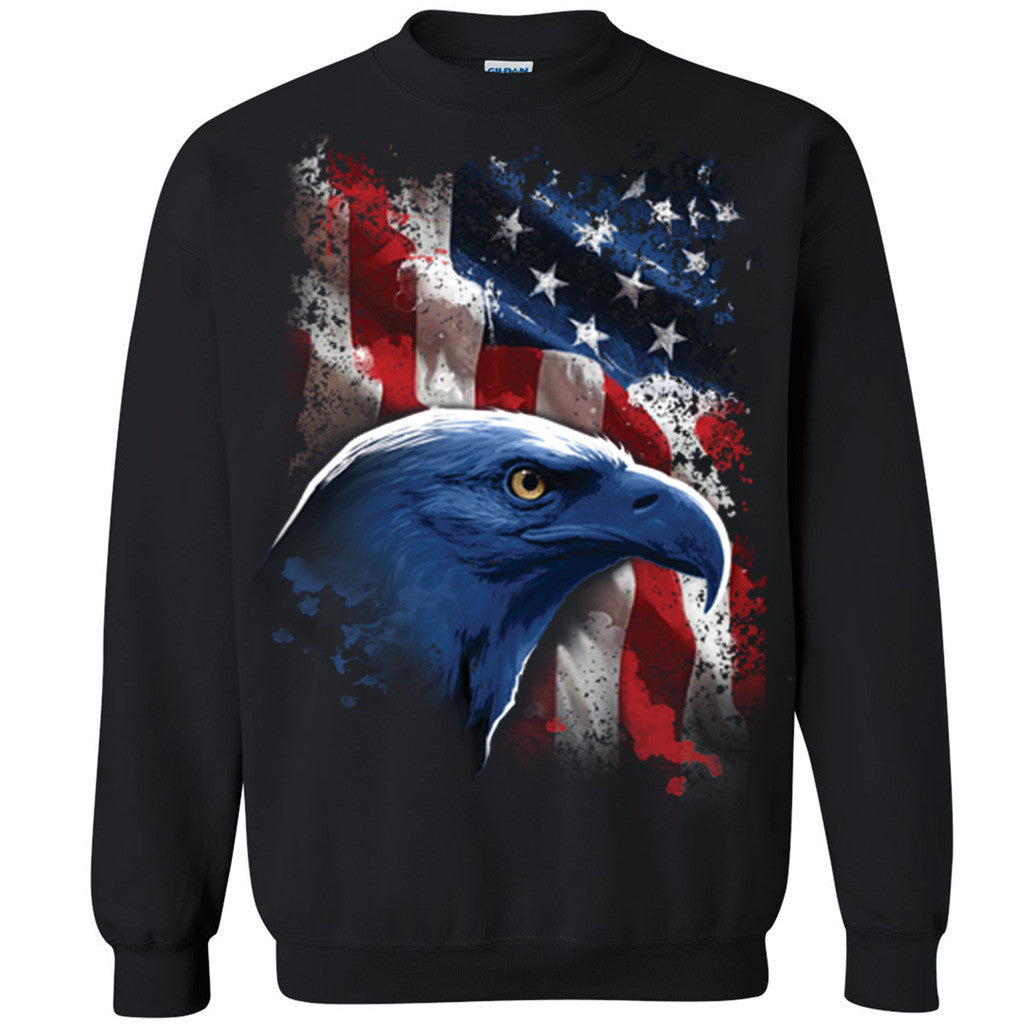 American Icon with Flag Unisex Crewneck Patriotic 4th Of July Sweatshirt - Zexpa Apparel Halloween Christmas Shirts