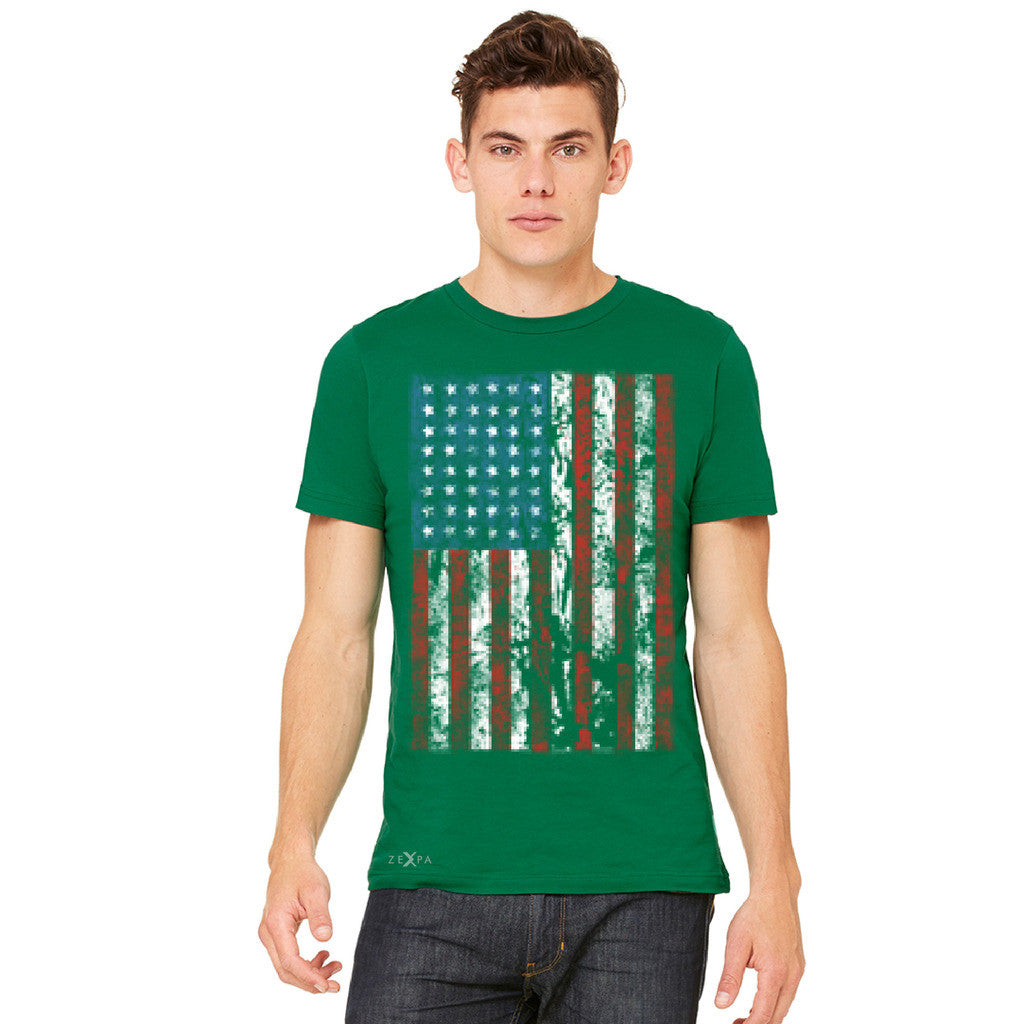 Distressed USA Flag 4th of July Men's T-shirt Patriotic Tee - Zexpa Apparel Halloween Christmas Shirts