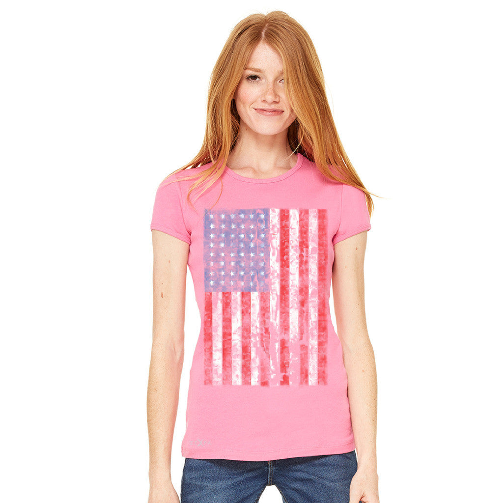 Distressed USA Flag 4th of July Women's T-shirt Patriotic Tee - Zexpa Apparel Halloween Christmas Shirts