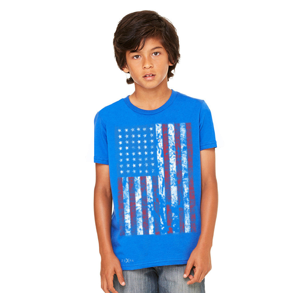 Distressed USA Flag 4th of July Youth T-shirt Patriotic Tee - Zexpa Apparel