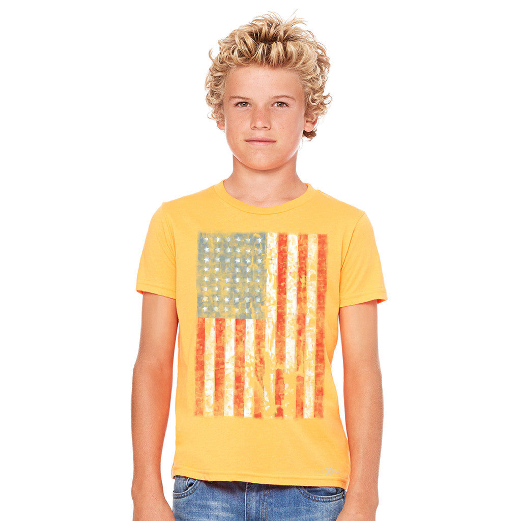 Distressed USA Flag 4th of July Youth T-shirt Patriotic Tee - Zexpa Apparel - 8