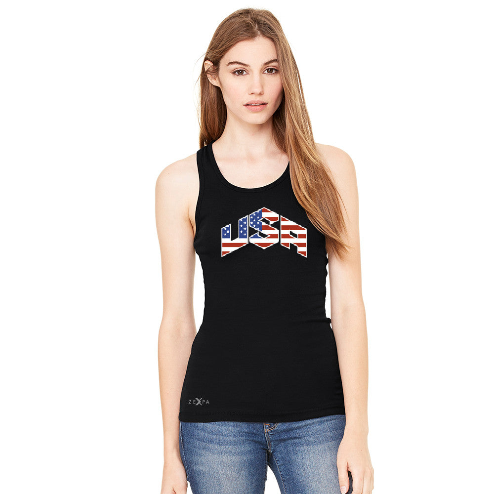 USA Basketball Team Logo Olympics Women's Racerback Patriotic Sleeveless - zexpaapparel - 1