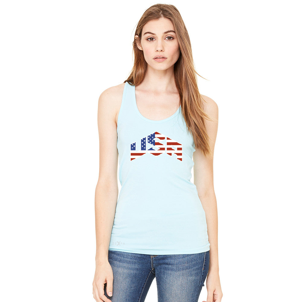 USA Basketball Team Logo Olympics Women's Racerback Patriotic Sleeveless - Zexpa Apparel