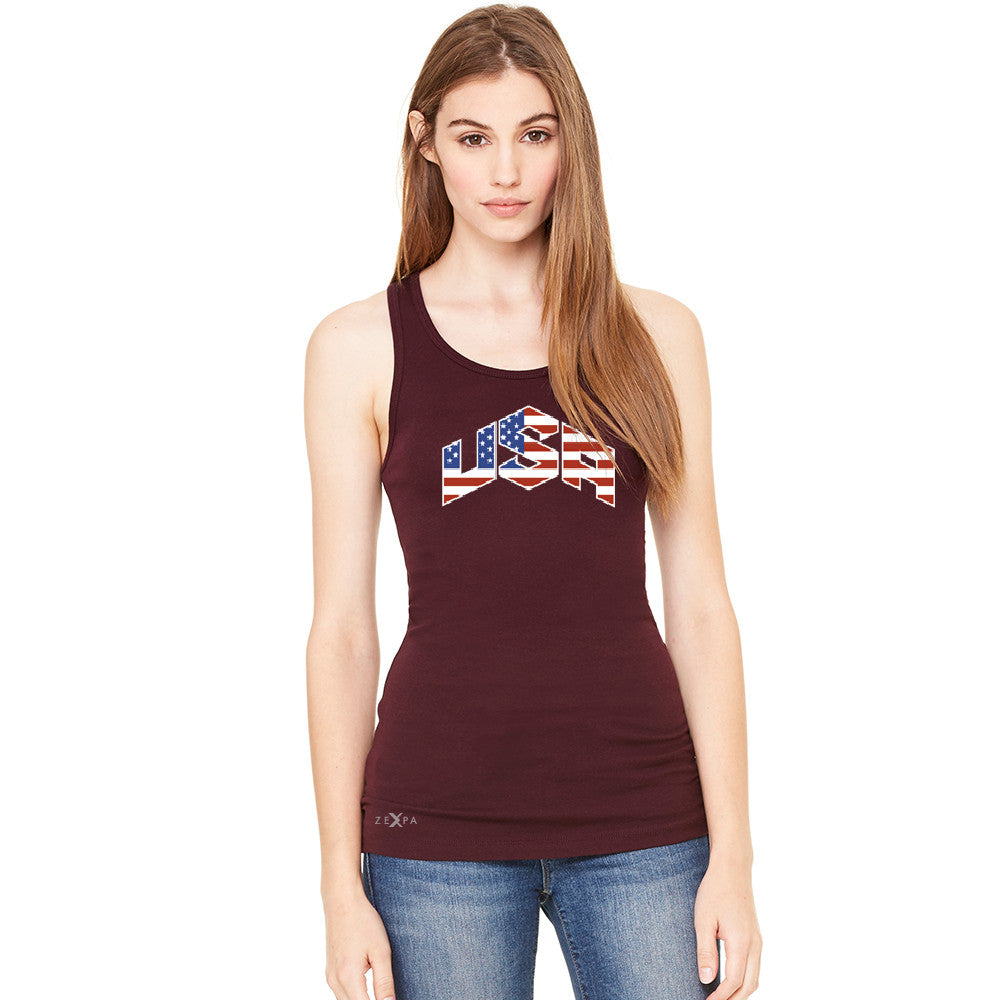 USA Basketball Team Logo Olympics Women's Racerback Patriotic Sleeveless - zexpaapparel - 3
