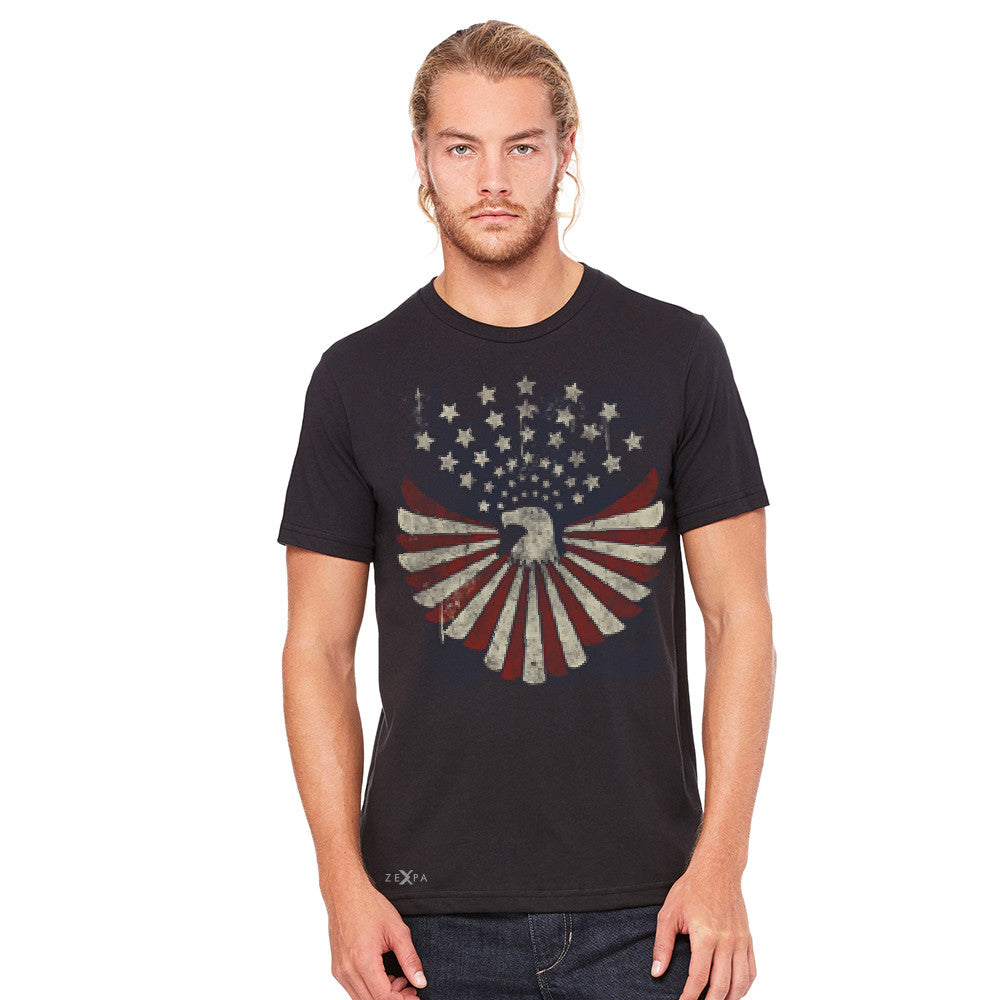 Zexpa Apparel™ American Bald Eagle USA Vintage Flag Men's T-shirt Patriotic Tee - Zexpa Apparel Halloween Christmas Shirts