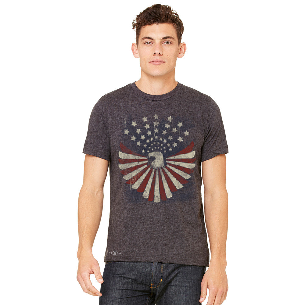 Zexpa Apparel™ American Bald Eagle USA Vintage Flag Men's T-shirt Patriotic Tee - Zexpa Apparel Halloween Christmas Shirts