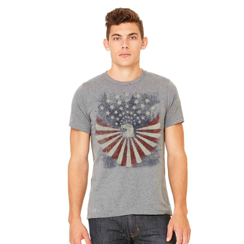Zexpa Apparel™ American Bald Eagle USA Vintage Flag Men's T-shirt Patriotic Tee - Zexpa Apparel Halloween Christmas Shirts