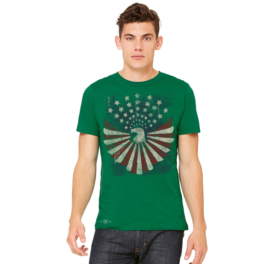 Zexpa Apparel™ American Bald Eagle USA Vintage Flag Men's T-shirt Patriotic Tee - Zexpa Apparel Halloween Christmas Shirts