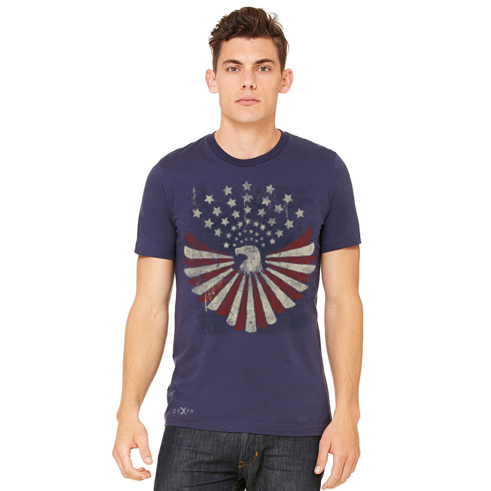 Zexpa Apparel™ American Bald Eagle USA Vintage Flag Men's T-shirt Patriotic Tee - Zexpa Apparel Halloween Christmas Shirts