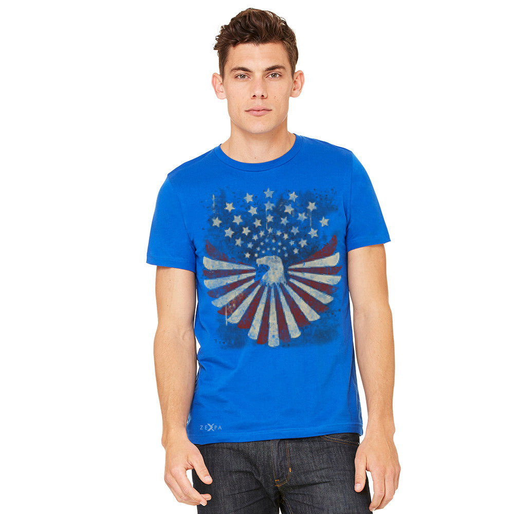 American Bald Eagle USA Vintage Flag Men's T-shirt Patriotic Tee - Zexpa Apparel Halloween Christmas Shirts