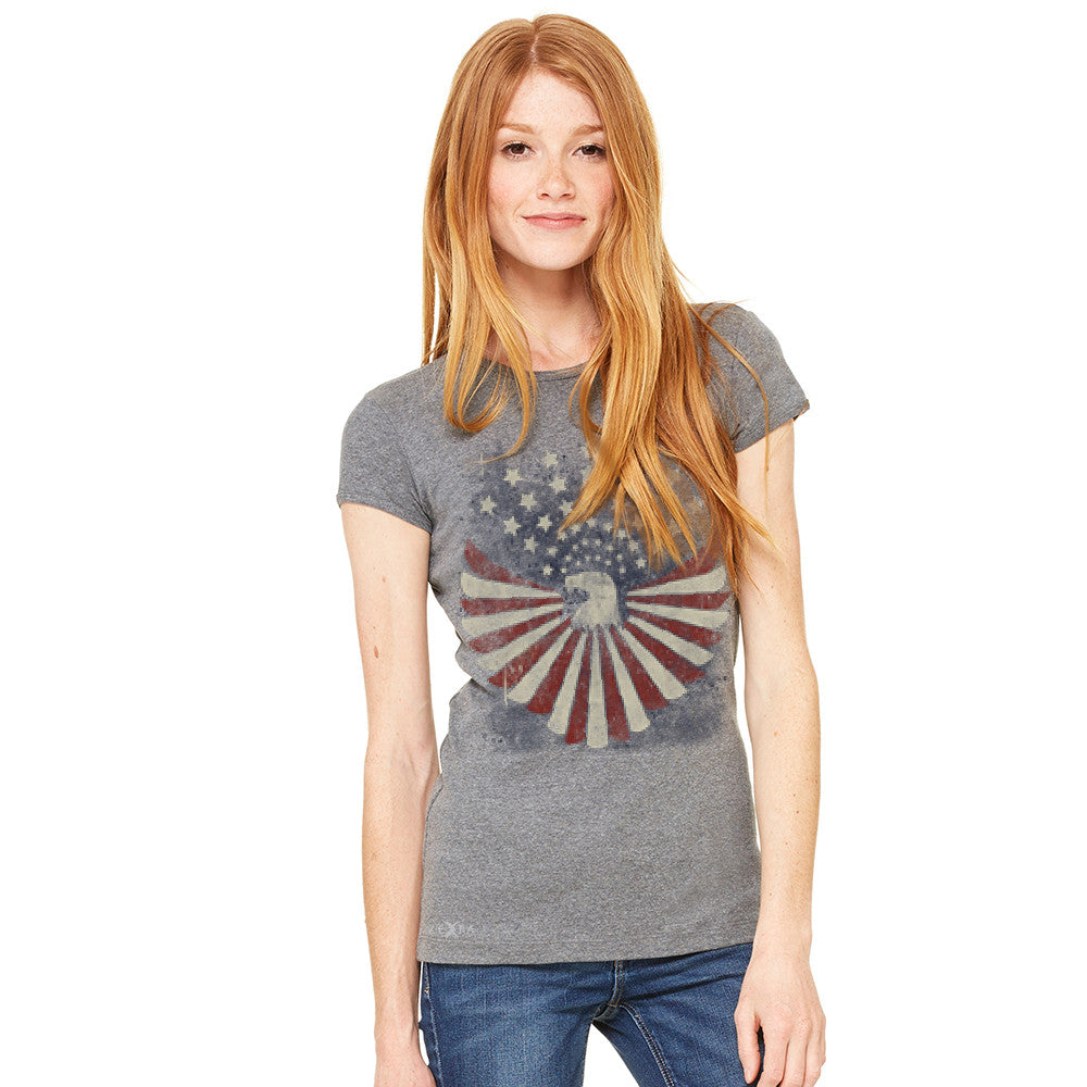 American Bald Eagle USA Vintage Flag Women's T-shirt Patriotic Tee - Zexpa Apparel Halloween Christmas Shirts
