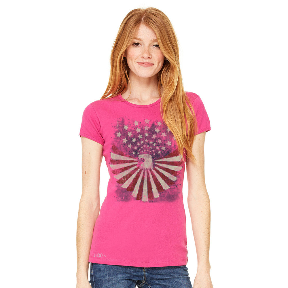 American Bald Eagle USA Vintage Flag Women's T-shirt Patriotic Tee - Zexpa Apparel Halloween Christmas Shirts