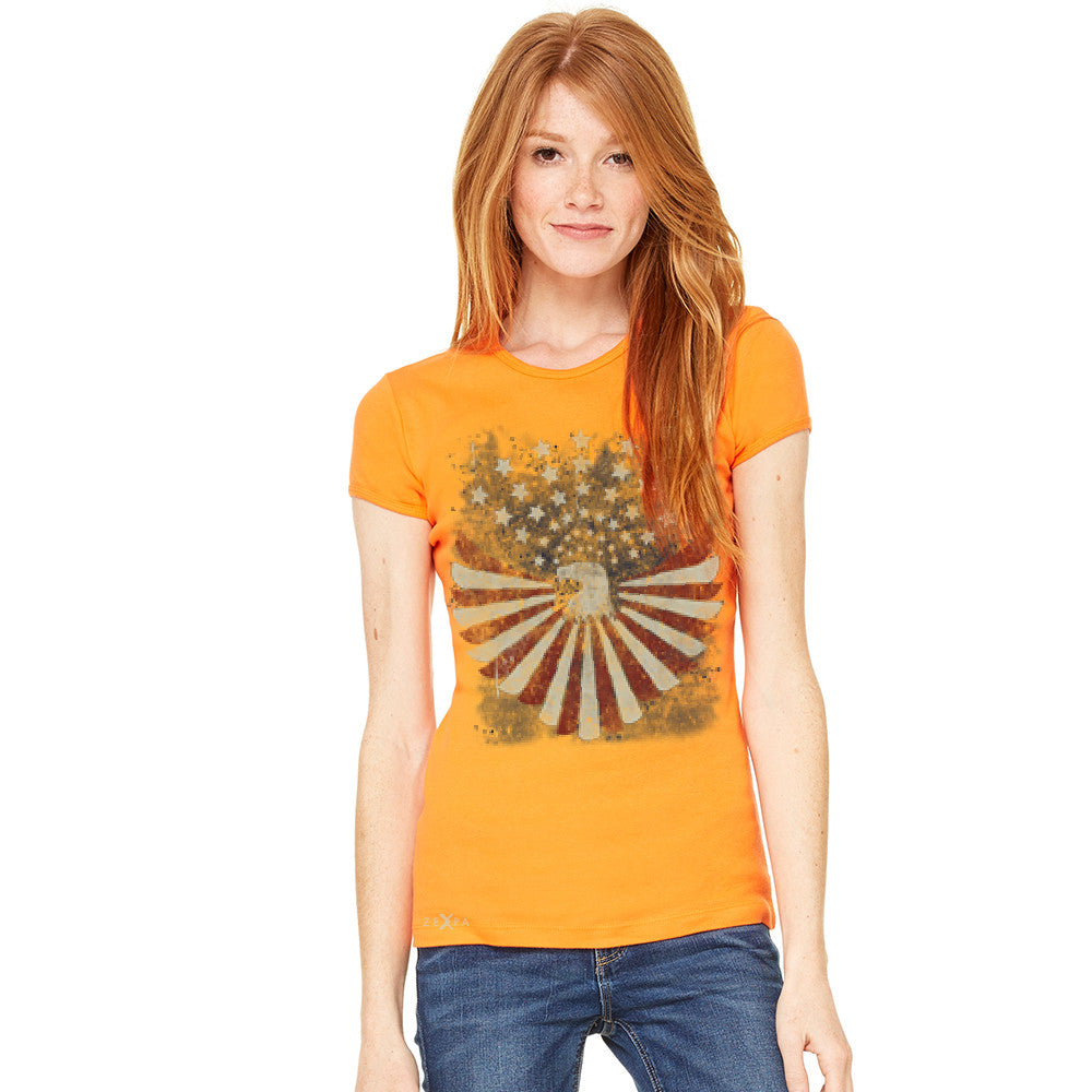 American Bald Eagle USA Vintage Flag Women's T-shirt Patriotic Tee - Zexpa Apparel Halloween Christmas Shirts