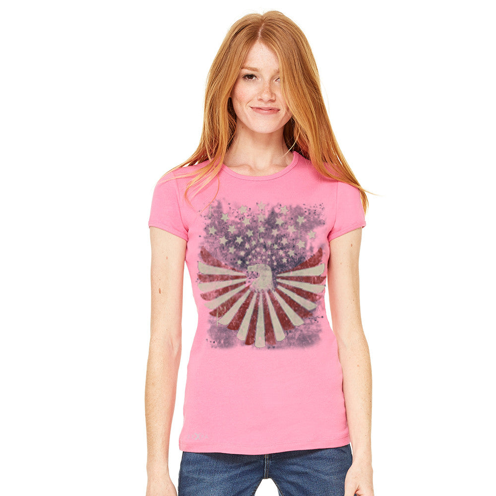 American Bald Eagle USA Vintage Flag Women's T-shirt Patriotic Tee - Zexpa Apparel Halloween Christmas Shirts