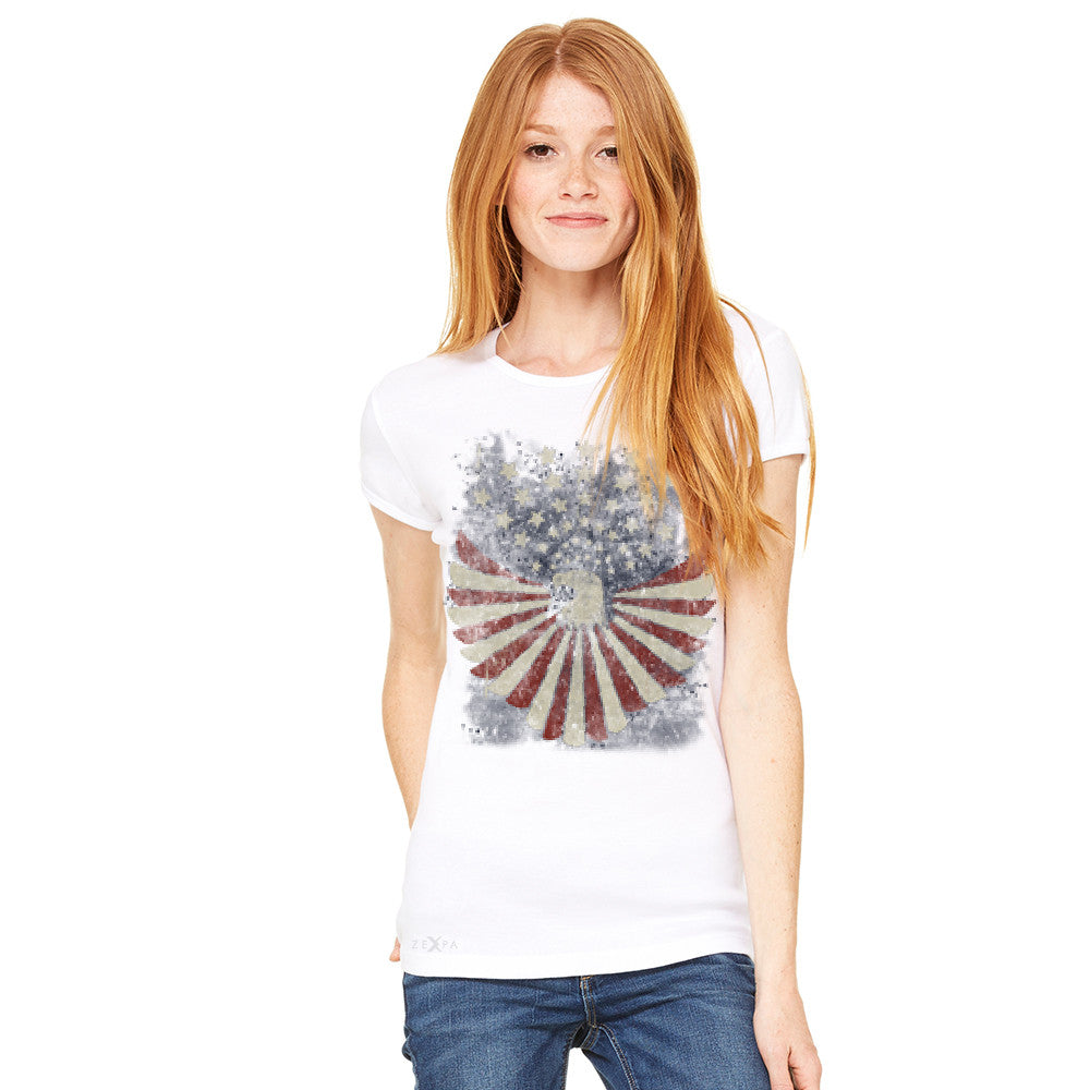 American Bald Eagle USA Vintage Flag Women's T-shirt Patriotic Tee - Zexpa Apparel Halloween Christmas Shirts