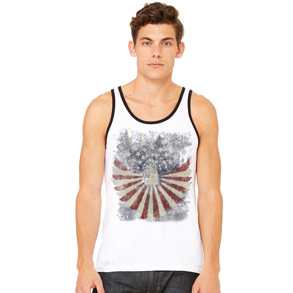 Zexpa Apparel™ American Bald Eagle USA Vintage Flag Men's Jersey Tank Patriotic Sleeveless - Zexpa Apparel Halloween Christmas Shirts