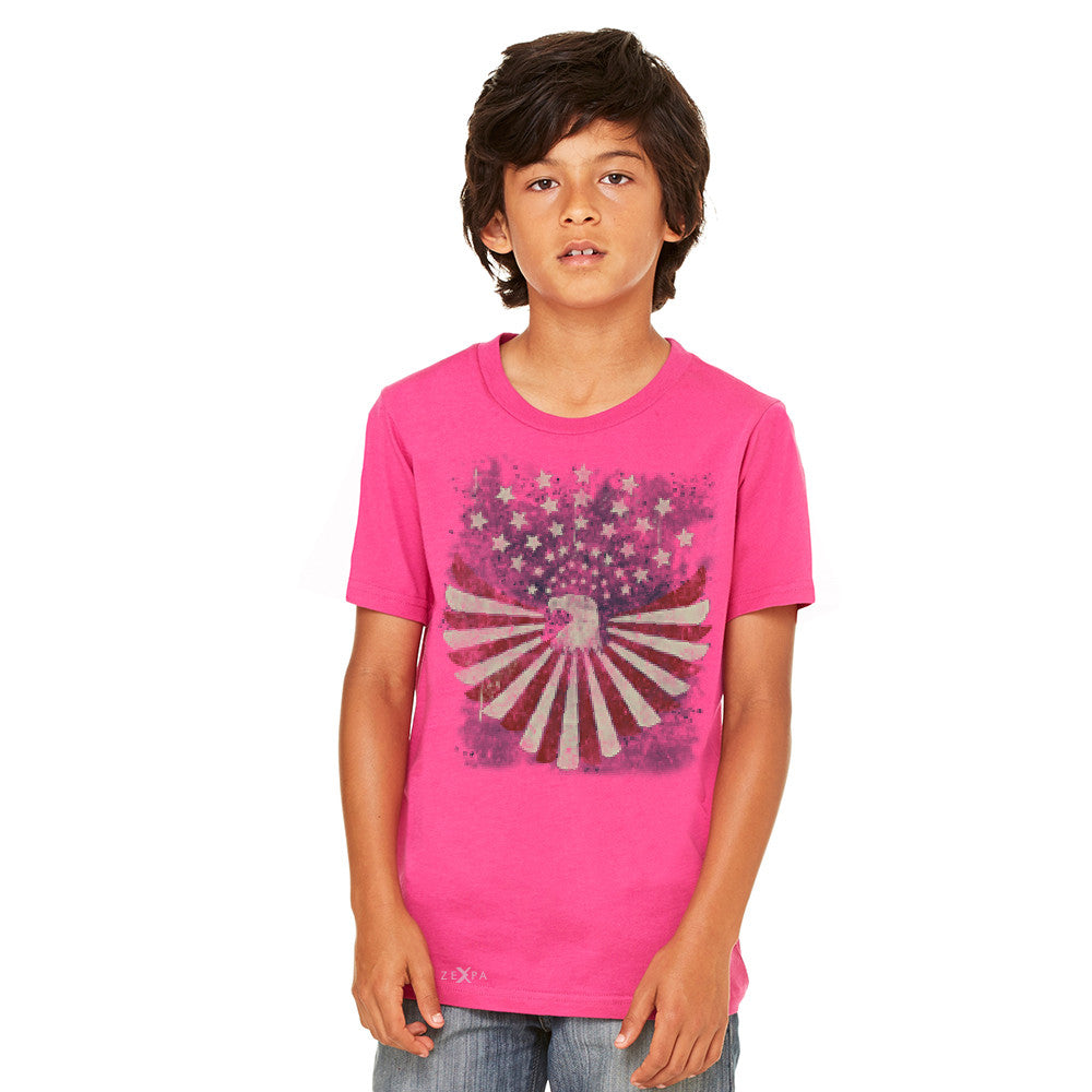 American Bald Eagle USA Vintage Flag Youth T-shirt Patriotic Tee - Zexpa Apparel Halloween Christmas Shirts