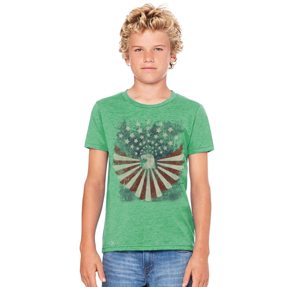 American Bald Eagle USA Vintage Flag Youth T-shirt Patriotic Tee - Zexpa Apparel Halloween Christmas Shirts