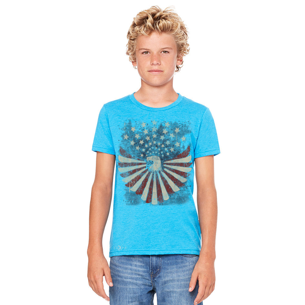 American Bald Eagle USA Vintage Flag Youth T-shirt Patriotic Tee - Zexpa Apparel Halloween Christmas Shirts