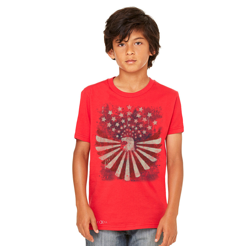 American Bald Eagle USA Vintage Flag Youth T-shirt Patriotic Tee - Zexpa Apparel Halloween Christmas Shirts