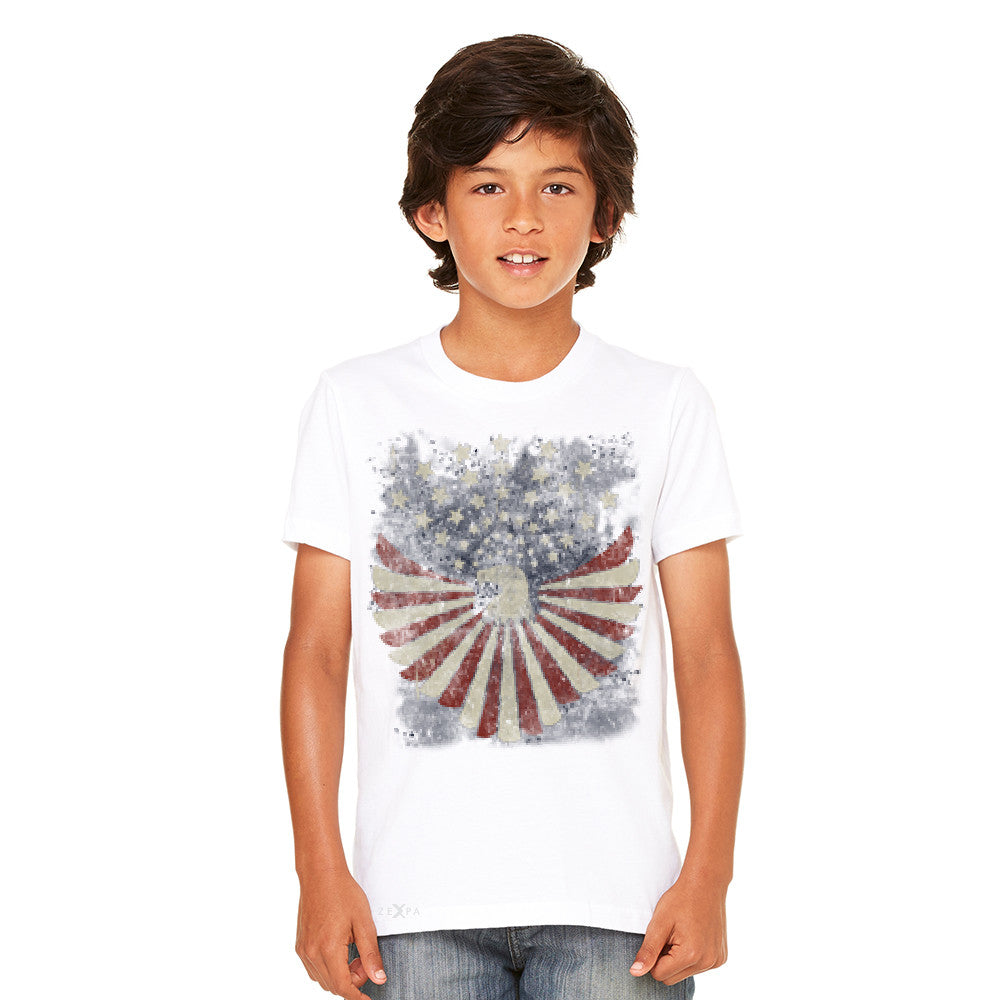 American Bald Eagle USA Vintage Flag Youth T-shirt Patriotic Tee - Zexpa Apparel Halloween Christmas Shirts