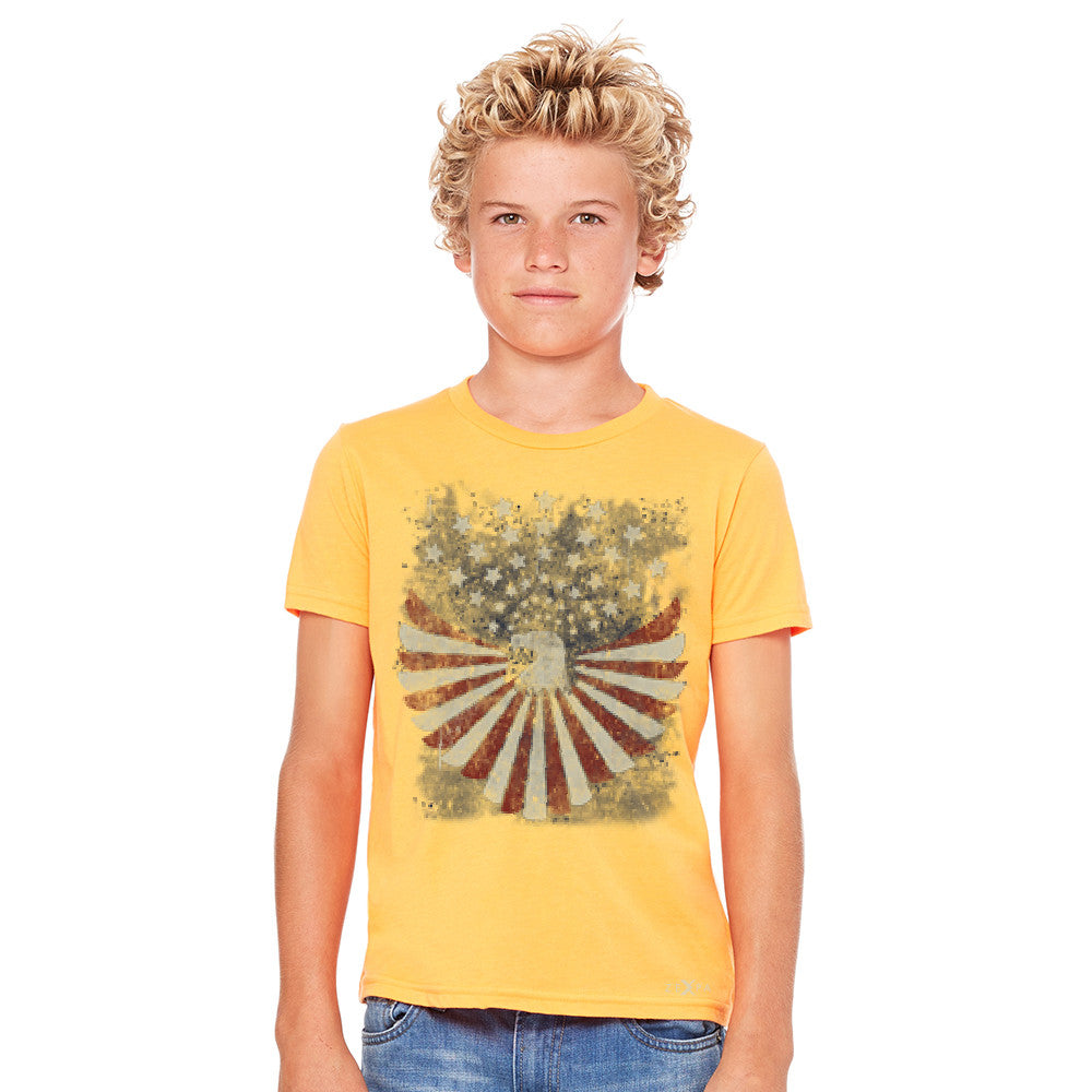 American Bald Eagle USA Vintage Flag Youth T-shirt Patriotic Tee - Zexpa Apparel Halloween Christmas Shirts