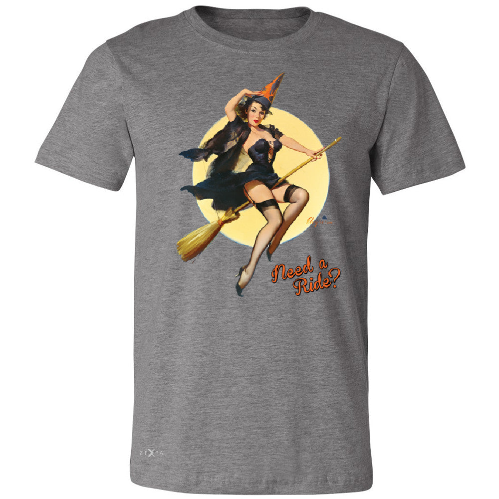 Pin-Up Riding High Men's T-shirt Halloween Witch Magic Broom Tee - Zexpa Apparel - 3