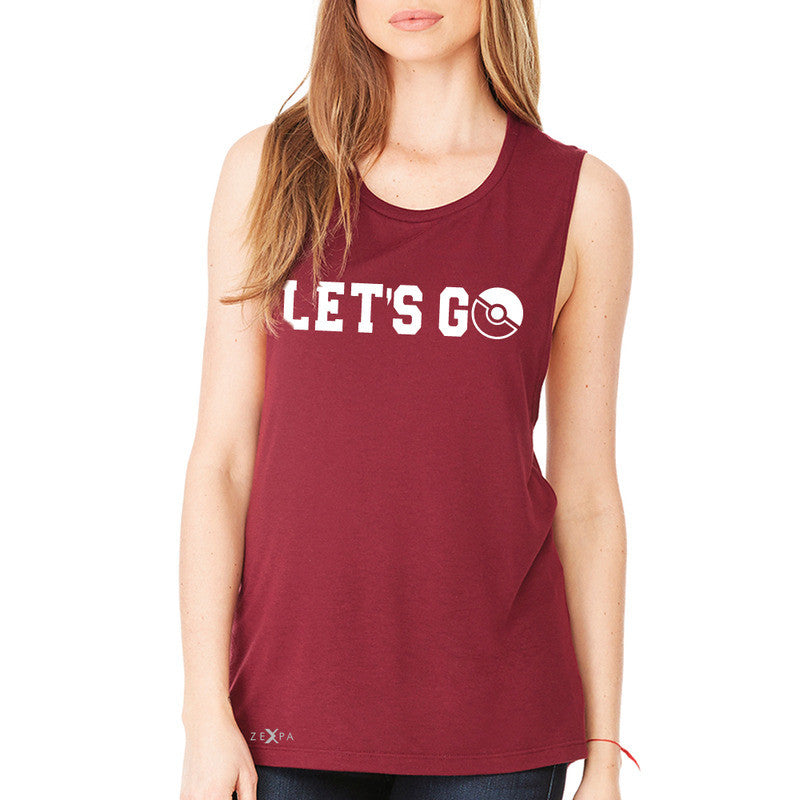 Let's Go - Gotcha Women's Muscle Tee Poke Shirt Fan Sleeveless - Zexpa Apparel - 4