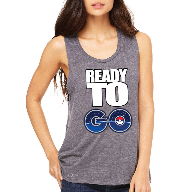 Ready to Go Women's Muscle Tee Poke Shirt Fan Sleeveless - Zexpa Apparel - 2