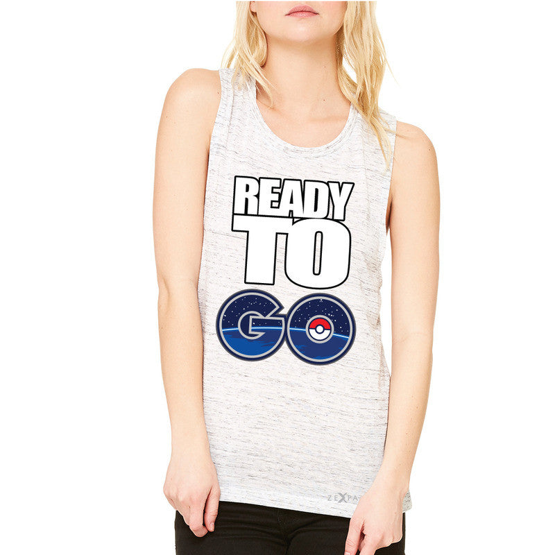 Ready to Go Women's Muscle Tee Poke Shirt Fan Sleeveless - Zexpa Apparel - 5