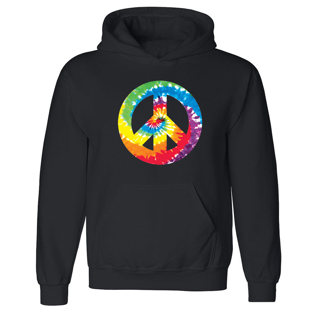 Zexpa Apparelâ„¢ Tie Dye Peace Sign Unisex Hoodie Imagine All The People Equal Hooded Sweatshirt