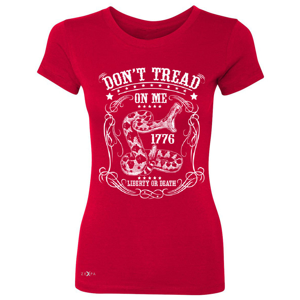 Zexpa Apparelâ„¢ Don't Tread On Me Women's T-shirt 1776 Liberty Or Death Political Tee - Zexpa Apparel Halloween Christmas Shirts
