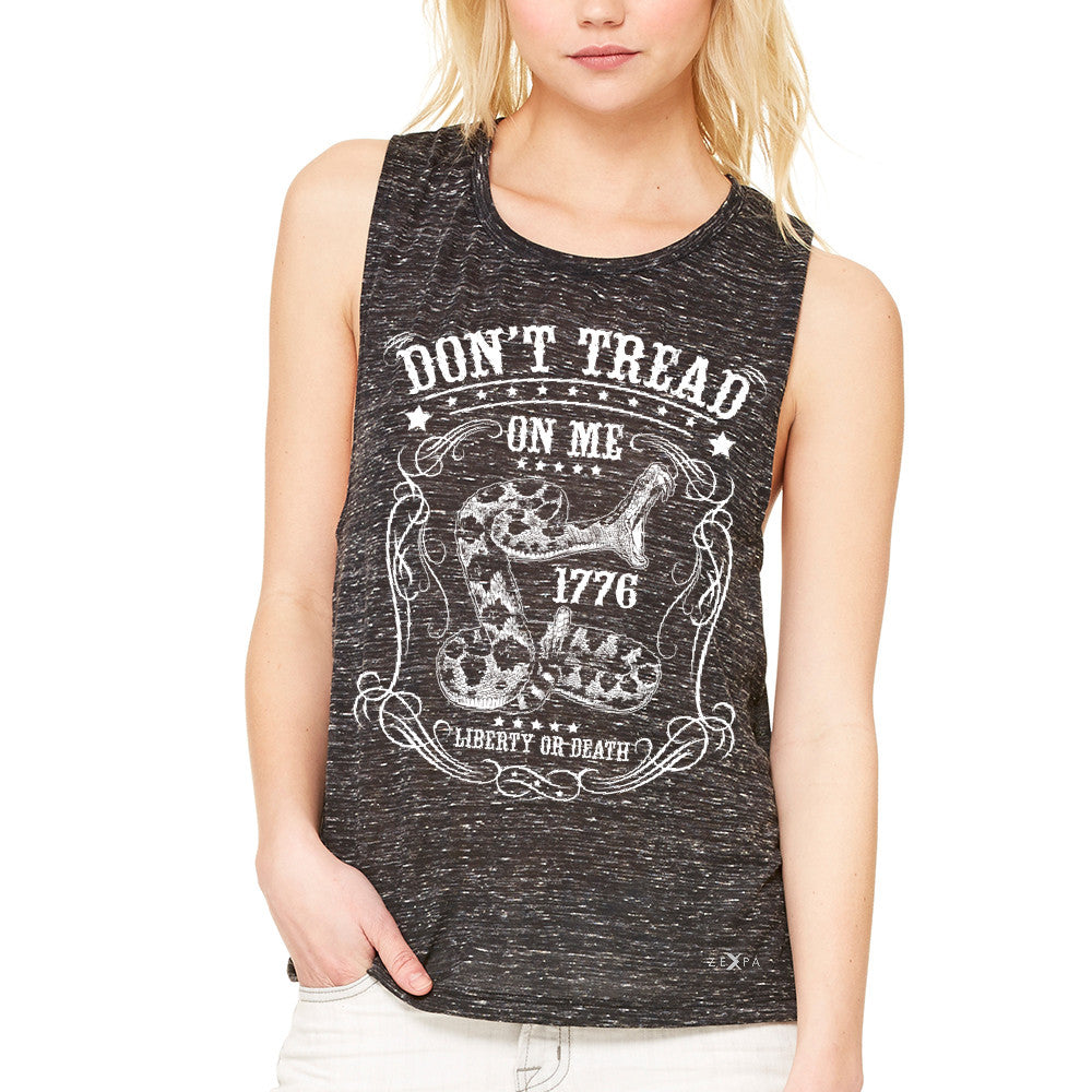 Zexpa Apparelâ„¢ Don't Tread On Me Women's Muscle Tee 1776 Liberty Or Death Political Tanks - Zexpa Apparel Halloween Christmas Shirts