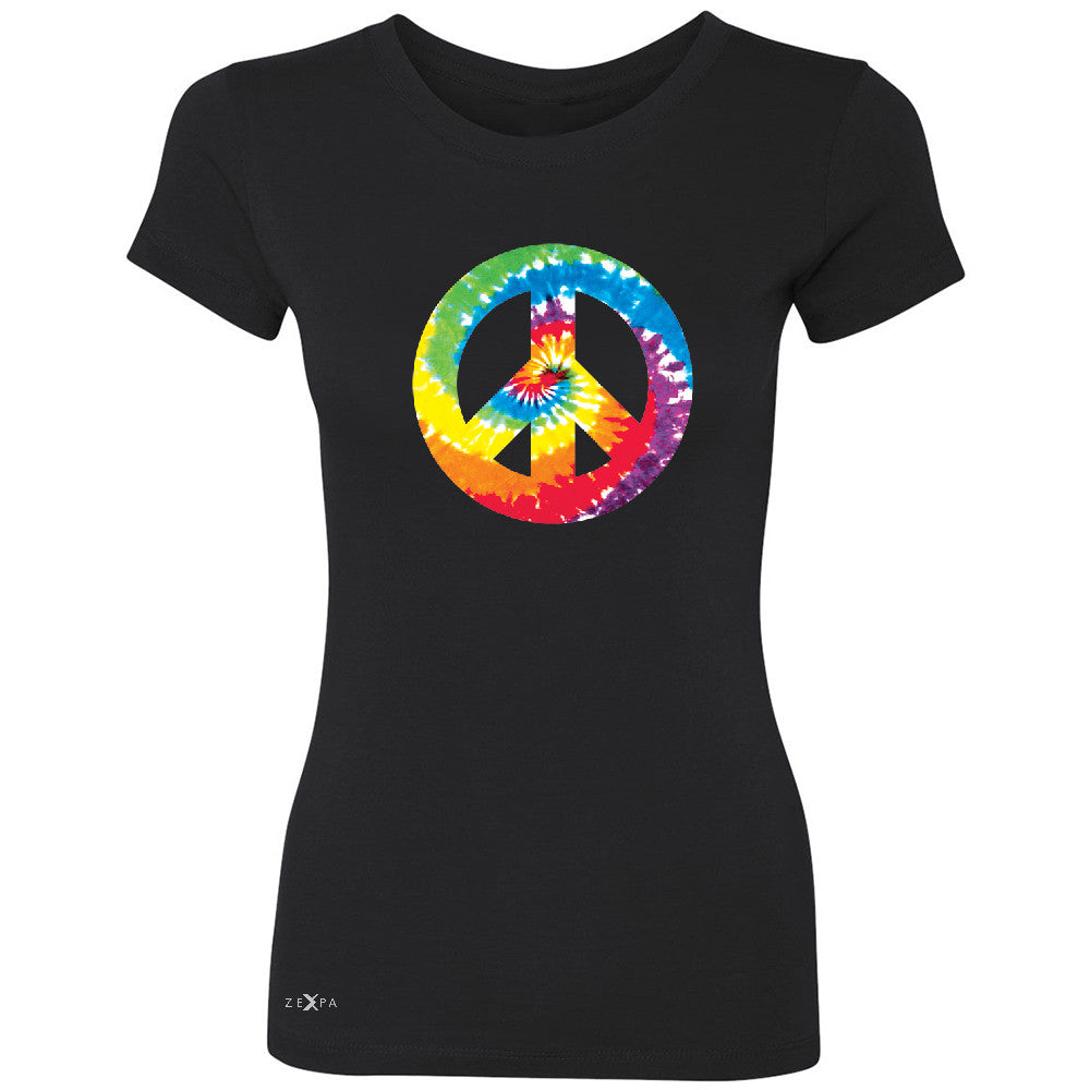 Peace Sign TIE DYE Hippie Women's T-shirt Politics Graphic Retro Tee - Zexpa Apparel - 1