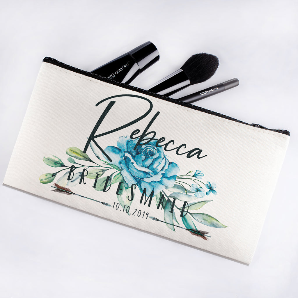 Personalized Makeup Bag Bridesmaid | Wedding Customized Pouch | Bachelorette Party Cosmetic Case |Toiletries Hndy Organizer with Zipper|Events Parties Baby Shower Anniversary Christmas Gift|Desging #3