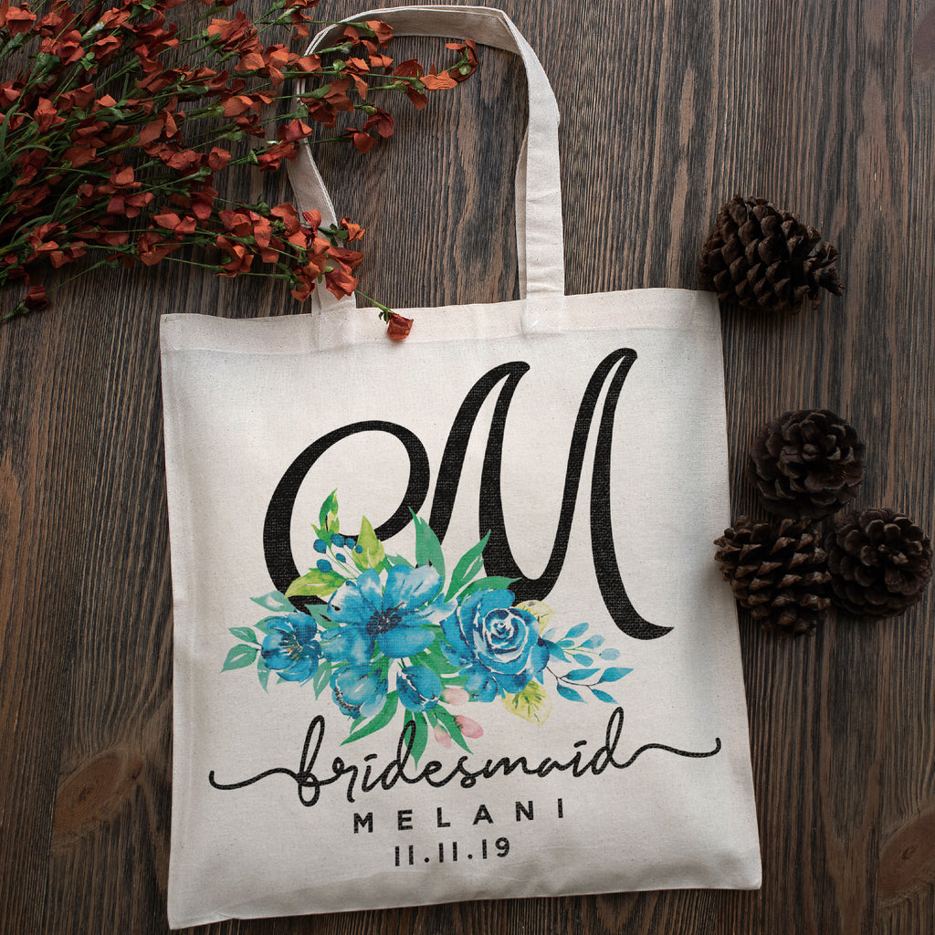 Personalized Tote Bag For Bridesmaids Wedding | Customized Bachelorette Party Bag | Baby Shower and Events Totes |Design #5