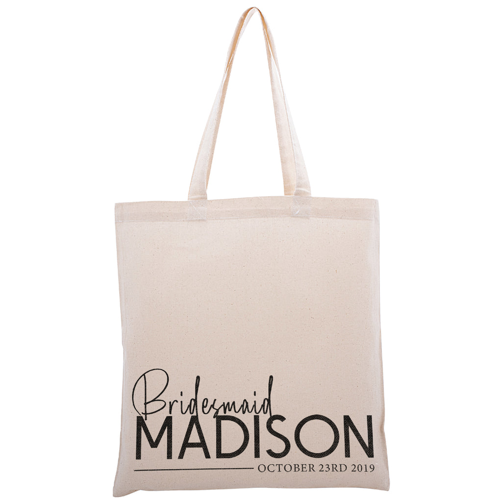 Personalized Tote Bag For Bridesmaids Wedding | Customized Bachelorette Party Bag | Baby Shower and Events Totes |Design #18