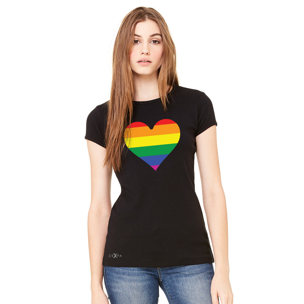 Gay Pride Rainbow Love Heart Strong Women's T-shirt Pride Tee - Zexpa Apparel