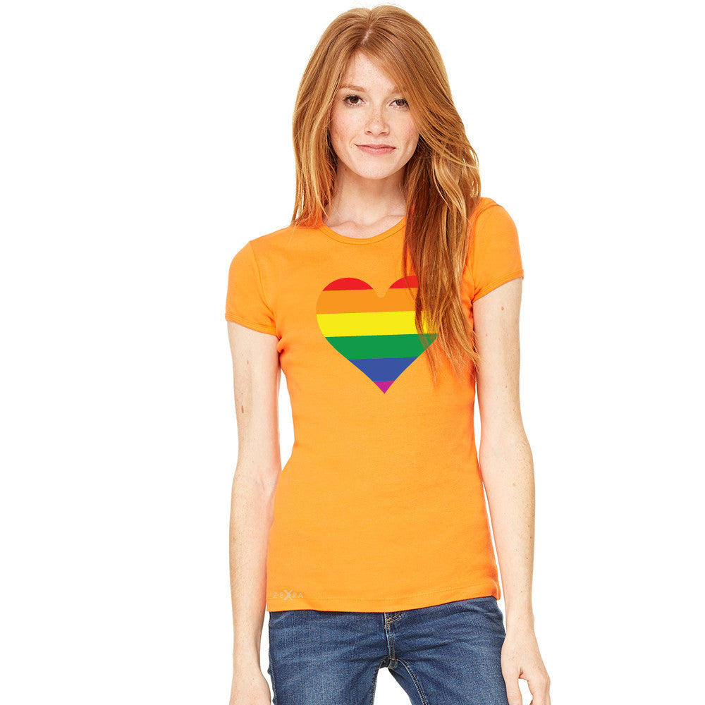 Gay Pride Rainbow Love Heart Strong Women's T-shirt Pride Tee - Zexpa Apparel