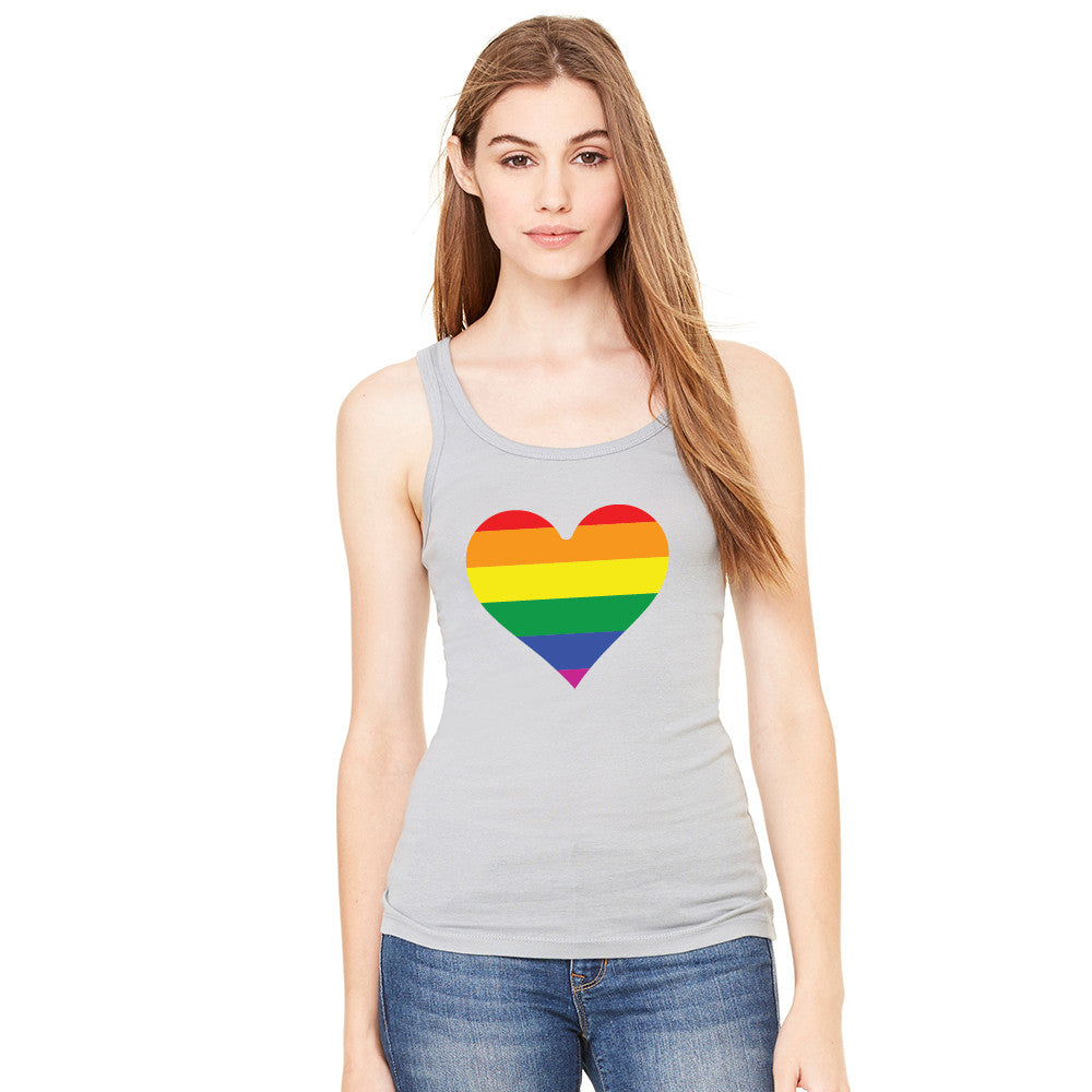 Gay Pride Rainbow Love Heart Strong Women's Tank Top Pride Sleeveless - Zexpa Apparel