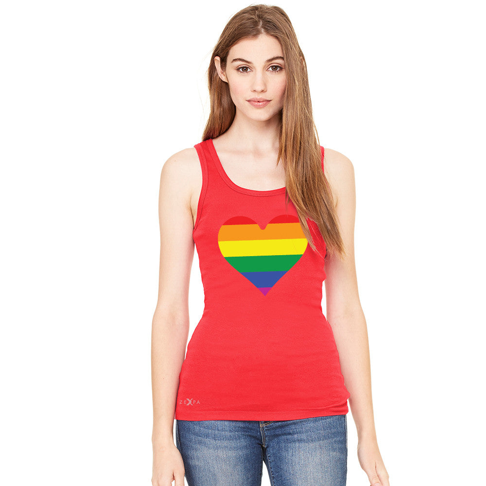 Gay Pride Rainbow Love Heart Strong Women's Tank Top Pride Sleeveless - Zexpa Apparel - 5