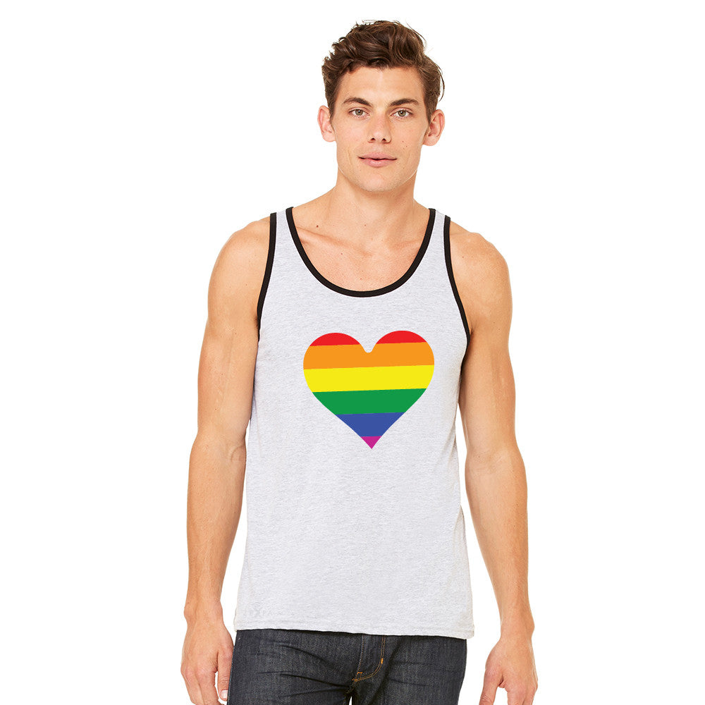 Gay Pride Rainbow Love Heart Strong Men's Jersey Tank Pride Sleeveless - Zexpa Apparel