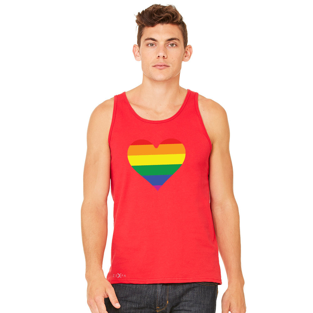 Gay Pride Rainbow Love Heart Strong Men's Jersey Tank Pride Sleeveless - Zexpa Apparel