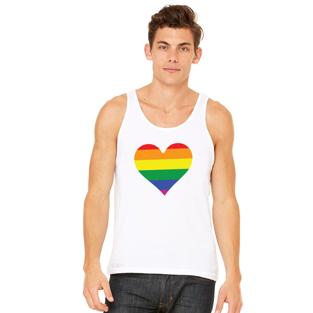 Gay Pride Rainbow Love Heart Strong Men's Jersey Tank Pride Sleeveless - zexpaapparel - 11