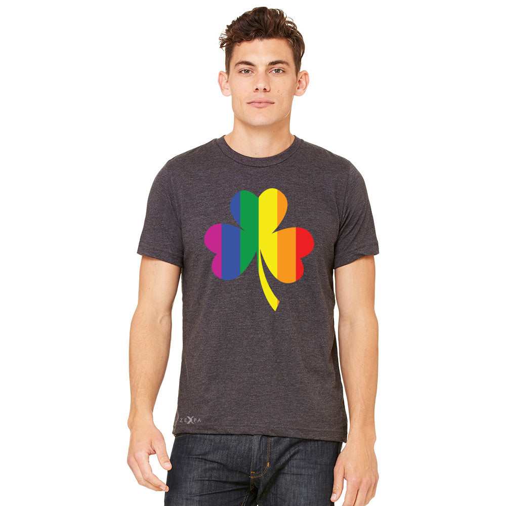 Gay Pride Rainbow Love Lucky Shamrock Men's T-shirt Pride Tee - zexpaapparel - 3