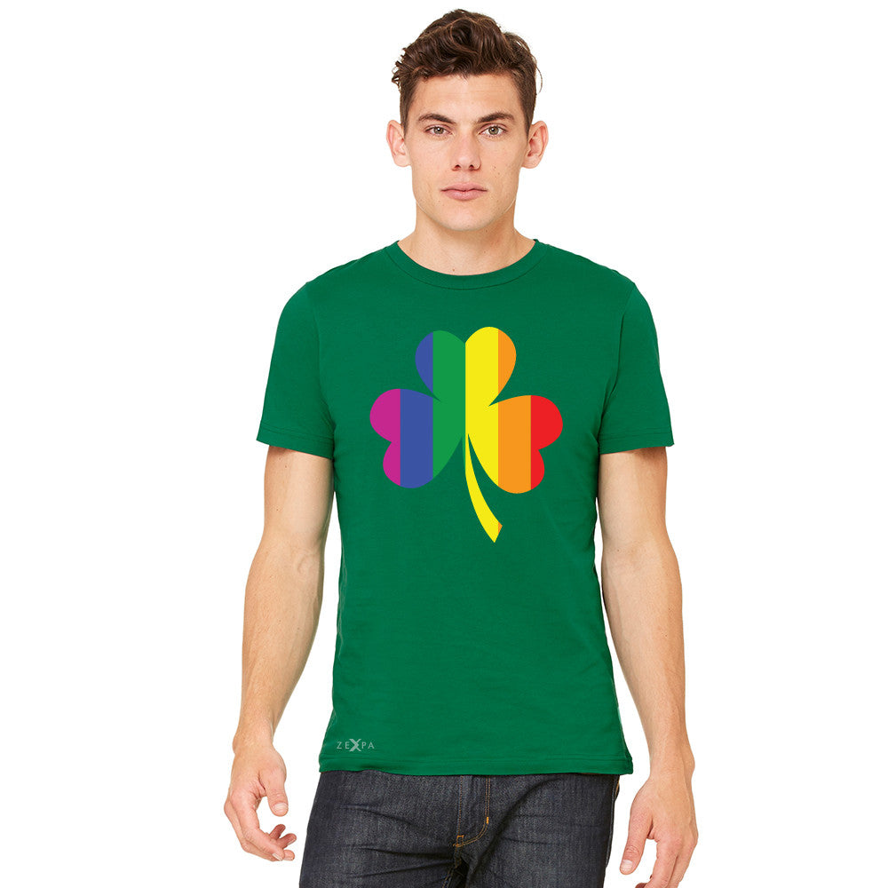 Gay Pride Rainbow Love Lucky Shamrock Men's T-shirt Pride Tee - zexpaapparel - 5