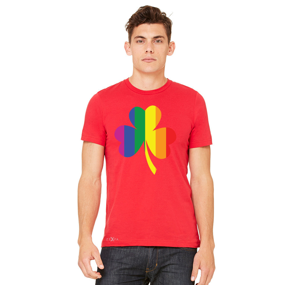 Gay Pride Rainbow Love Lucky Shamrock Men's T-shirt Pride Tee - zexpaapparel - 9